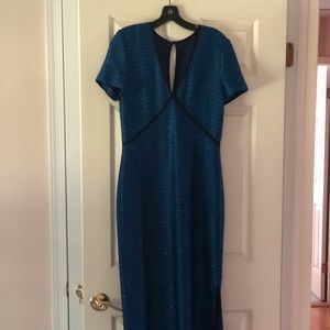 St. John Knit, long sapphire navy dress